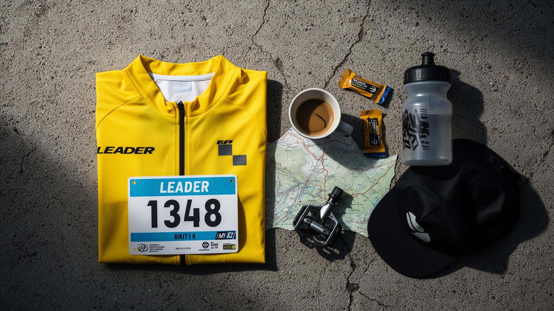 Cycling kit flat lay